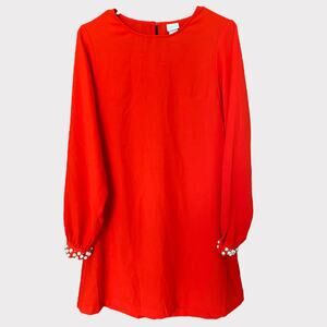 H&M Womens Size 2 Red Dress Long Sleeve